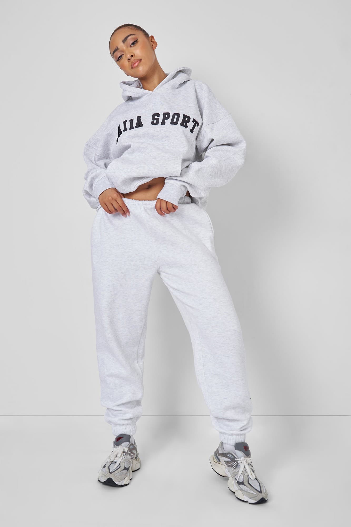 KAIIA SPORT OVERSIZED HOODIE LIGHT GREY MARL - image 2