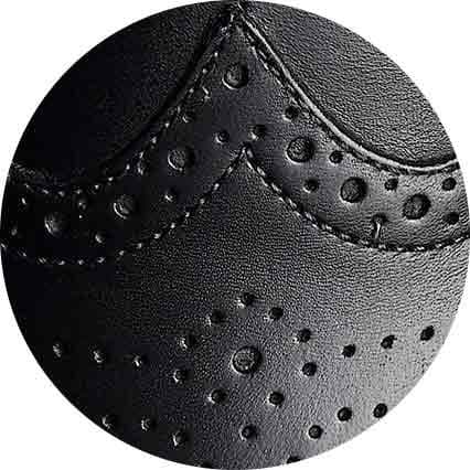 Men's Black Leather Brogue Derby Shoes - Size: 8 - Savile Row Company - image 3