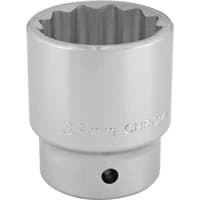 Silver Draper 3/4" square drive socket, 12-point design, 38mm size, with engraved measurements and smooth finish.