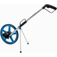 Blue and black Draper 44238 Expert Measuring Wheel with a telescopic handle and a large spoked wheel.