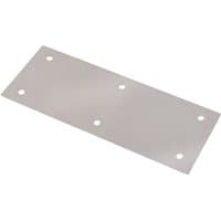 Rectangular silver metal blade with five holes, designed for a 200mm floor scraper by Draper.