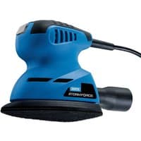 Blue Draper Storm Force 125W Tri-Base Detail Sander with ergonomic grip and dust extraction port.
