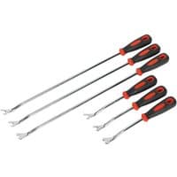 Sealey Trim Clip Tool Set 6pc with red and black ergonomic handles and metal prying ends in various sizes.