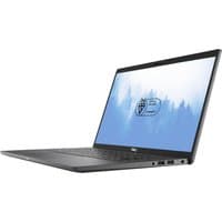 Black Dell Latitude 7410 laptop, 14" FHD display, sleek design, visible keyboard, and ports on the side.