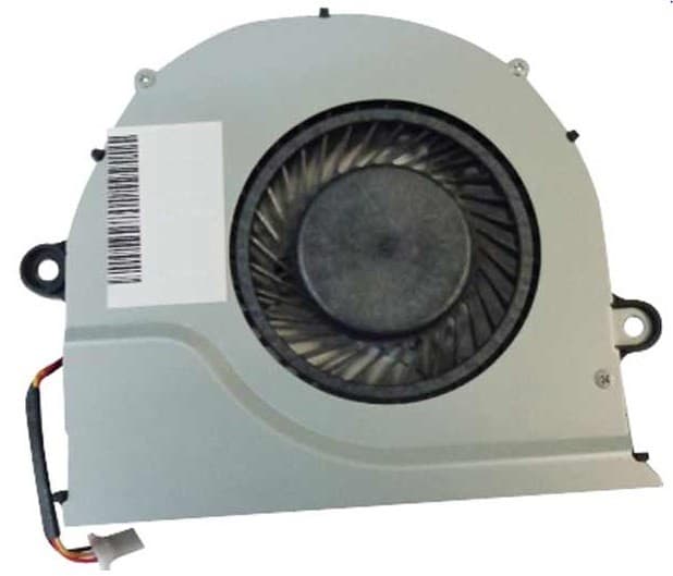 Acer 23.QFJN2.001 laptop spare part fan featuring a gray metal casing, a black fan blade, and a connector wire, designed for efficient cooling in laptops.