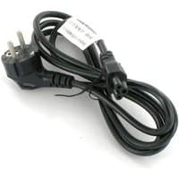 Black Acer power cable with three-prong plug and figure-eight connector, coiled with a white label attached.