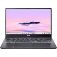 Grey Acer Chromebook Plus 515 with 15.6" Full HD display, slim bezels, and backlit keyboard on a sleek design.
