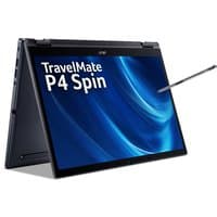 Acer TravelMate TMP414RN-52 convertible laptop, 14" WUXGA IPS touch display, stylus pen, dark gray finish.