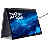 Black Acer TravelMate 2-in-1 laptop with 14" touchscreen, stylus, Intel Core i3, 8GB RAM, 256GB SSD, Wi-Fi 6.