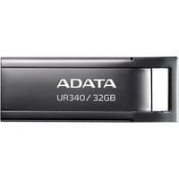 Black ADATA UR340 USB flash drive 32GB with sleek design and USB Type-A connector.