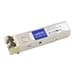 Addon Edge-Core ET4202-SX SFP module in a white casing with blue labeling, featuring dual LC connectors for 1000Base-SX compatibility.