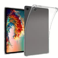 Clear anti-shock case for Samsung Galaxy Tab A9, transparent design with reinforced corners and precise cutouts.