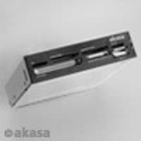 Black Akasa AK-ICR-07 card reader with USB 2.0, multiple card slots, and compact internal design.