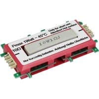 Red and white ALLNET ALL-BRICK-0662 ceramic resistor, 10 Ω, with multiple connectors and labeled specifications.