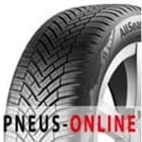 Continental AllSeasonContact XL tire with V-shaped tread pattern and sidewall branding, mounted on a silver alloy wheel.