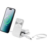 White ALOGIC wireless charger for smartphone and smartwatch, sleek design with USB cable, fast charging feature.