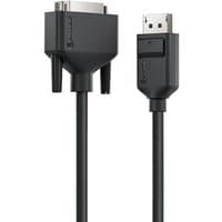 Black ALOGIC DisplayPort to DVI cable, 3m, with sturdy connectors and sleek design