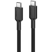 Black ALOGIC USB 2.0 cable, 2 meters, with USB-C connectors and braided exterior.