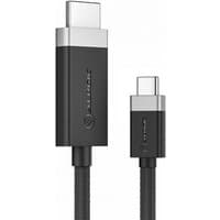 Grey ALOGIC video cable adapter, 1m, HDMI Type A to USB Type-C, braided cable with sleek connectors.