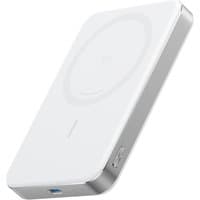 White Anker A1664H21 wireless charger with rounded edges, silver trim, and USB-C port.