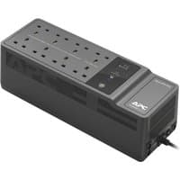Black APC Back-UPS with 8 BS1363A outlets, USB Type A port, rectangular design, and user-replaceable battery.