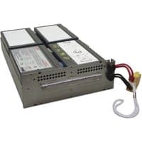 APC Battery Replacement Cartridge APCRBC133, rectangular metal casing with cables and connectors attached.