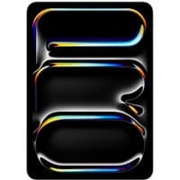 Apple iPad 11-inch Pro, silver, Wi-Fi + Cellular, 256GB, sleek design, black screen with colorful reflections.
