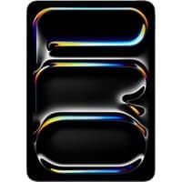 Apple iPad 11-inch Pro with Wi‑Fi + Cellular, 256GB, standard glass, sleek design, black screen with colorful reflections