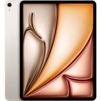 Starlight Apple iPad 13-inch Air, Wi-Fi + Cellular, 512GB, sleek design, thin bezels, rear camera, metallic finish.