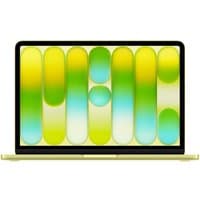 Apple MacBook Neo 13 Inch A18 Pro in Citrus color, sleek design, vibrant screen with abstract green and yellow pattern