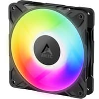Black ARCTIC Freezer P12 Pro A-RGB 120 mm fan with vibrant multicolor LED lights and central logo.
