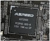 ASUS ASMB9-iKVM Remote Management Adapter features a black circuit board with a prominent ASPEED AS12500 chip, surrounded by various electronic components and connectors.