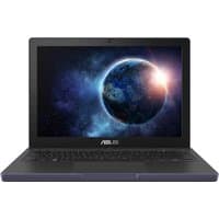 Black and grey ASUS laptop with 12.2" display, sleek design, and Windows 11 Pro Education interface.