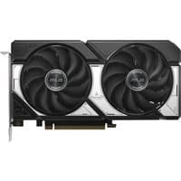 Black ASUS Dual RTX 5060 Ti graphics card with dual fans and silver accents, featuring 16 GB GDDR7 memory.