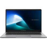 ASUS ExpertBook P1 laptop with 35.6" display, slim black bezel, and sleek silver keyboard.
