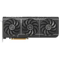 ASUS Prime Radeon RX 9070 XT graphics card, black with three cooling fans and silver accents.