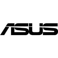 Black ASUS RT-BE86U wireless router, dual-band with four antennas and sleek angular design.