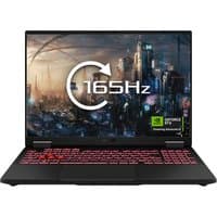 Grey ASUS TUF Gaming A16 laptop with red backlit keyboard, 16-inch display, and NVIDIA GeForce RTX 5060 graphics.