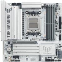 ASUS TUF GAMING B850M-PLUS WIFI7 micro ATX motherboard, silver heatsinks, black slots, AMD B850 Socket AM5.