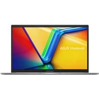 ASUS Vivobook 15 laptop with sleek gray finish, 39.6" display, colorful screen, and thin bezels.