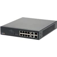 Black Axis 01191-003 managed Gigabit Ethernet switch with multiple ports and vented sides.