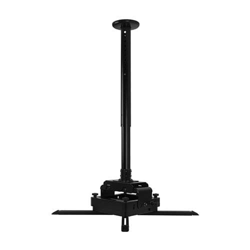 Heavy duty black projector ceiling mount with micro-adjustment features, 0.6m to 1m height, and a sturdy 50mm pole for secure installation.