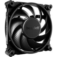 Black 120mm be quiet! SILENT WINGS 4 PWM computer case fan with curved blades and rubberized corners.