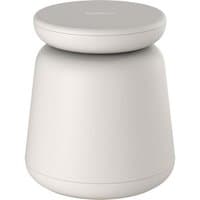 White Belkin BOOSTCHARGE PRO 2-in-1 charger with cylindrical base and round top for wireless charging.