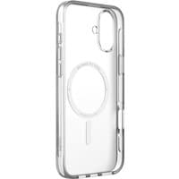 Transparent Belkin mobile phone case, 17 cm, with precise cutouts and MagSafe compatibility, clear and slim design.