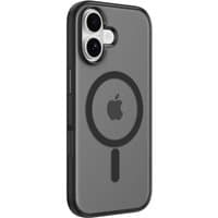 Black Belkin SheerForce phone case with transparent back, black edges, and camera cutout for 16 cm (6.3") device.
