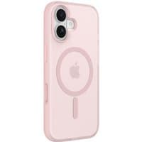 Pink Belkin SheerForce phone case with MagSafe compatibility, transparent back, and precise camera cutouts.