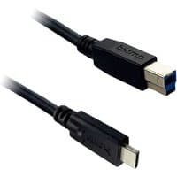 Black Biamp EasyConnect USB3-15-BC cable with USB-A and USB-C connectors, sleek design with durable casing.
