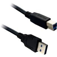 Black Biamp EasyConnect USB3-6-AB cable with USB-A and USB-B connectors, featuring blue interior detailing.