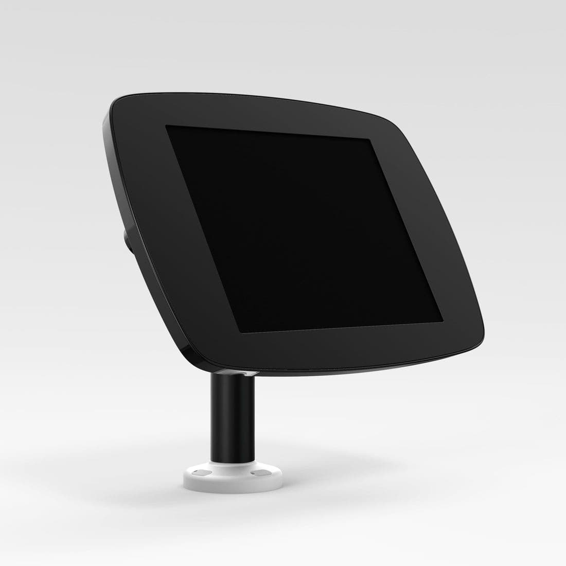 Black Bouncepad Swivel 60 stand for Samsung Galaxy Tab A8 10.5 (2021) features a sleek design with a sturdy base, allowing adjustable viewing angles for optimal display.